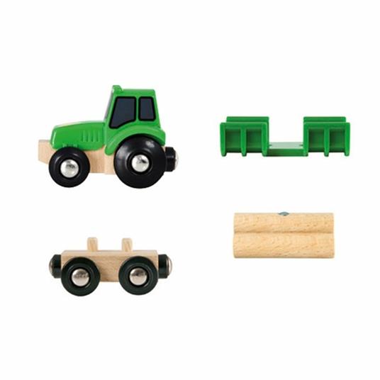 BRIO WORLD - Trattore con Rimorchio, Veicoli Giocattolo in Legno, 4 Pezzi, Età 3+ Anni - 8