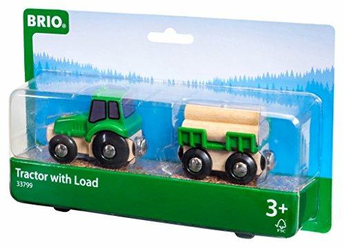 BRIO WORLD - Trattore con Rimorchio, Veicoli Giocattolo in Legno, 4 Pezzi, Età 3+ Anni - 2