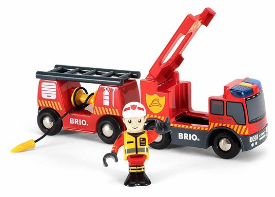 BRIO WORLD - Camion dei Pompieri, Veicoli Giocattolo in Legno, 3 Pezzi, Età 3+ Anni - 5