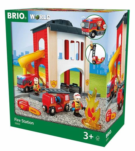BRIO WORLD - Caserma dei Pompieri, Accessorio per Pista Trenino BRIO, Set da 12 Pezzi, Età 3+ Anni - 8