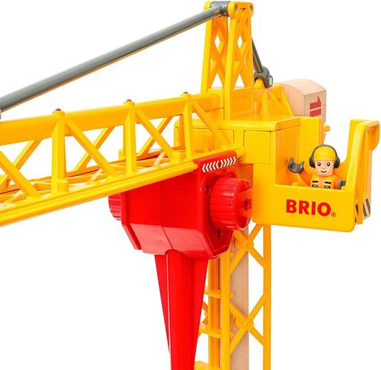 BRIO WORLD - Grande Gru da Costruzione con Luci, Cantiere Giocattolo, 5 Pezzi, Età 3+ Anni - 7