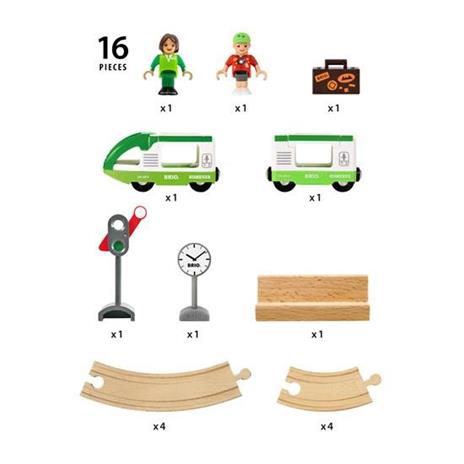 BRIO WORLD, Set Ferrovia Circolare, Pista Trenino con Accessori, 16 pezzi, Età 3+ Anni - 5
