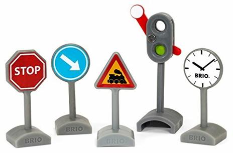 BRIO WORLD - Kit Segnaletica Ferroviaria, Accessorio per Pista Trenino BRIO, 5 Pezzi, Età 3+ Anni - 2