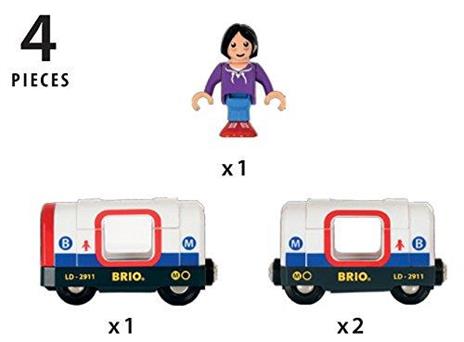 BRIO WORLD - Metropolitana, Veicoli per Pista Trenino BRIO, 4 Pezzi, Età 3+ Anni - 10