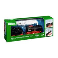 BRIO WORLD - Treno a Vapore con Batterie, Veicoli per Pista Trenino BRIO, 3 Pezzi, Età 3+ Anni