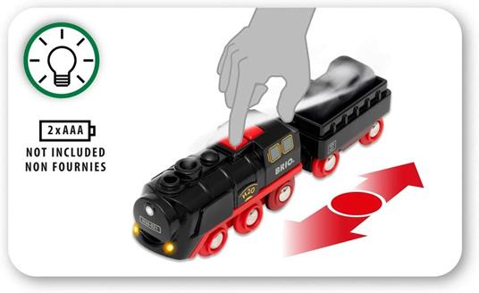 BRIO WORLD - Treno a Vapore con Batterie, Veicoli per Pista Trenino BRIO, 3 Pezzi, Età 3+ Anni - 6