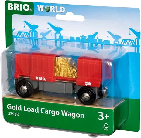 BRIO WORLD - Vagone Merci con Carico d'Oro, Veicoli per Pista Trenino BRIO con Luci, Età 3+ Anni - 6