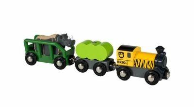 BRIO WORLD - Treno per Safari con Rinoceronte, Veicoli per Pista Trenino BRIO, 5 pezzi, Età 3+ Anni - 2