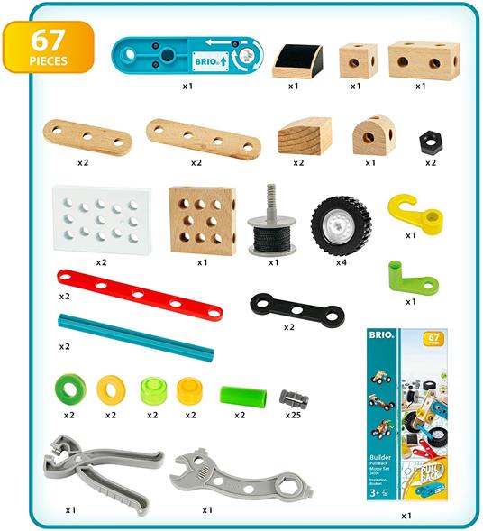 BRIO BUILDER - Set di costruzioni con motore a trazione, Kit per Veicoli da Montare, 67 Pezzi, Età 3+ Anni - 3