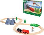 BRIO WORLD - Set Ferrovia con treno a vapore con cisterna, Pista trenino con Accessori, 24 pezzi, Età 3+ Anni