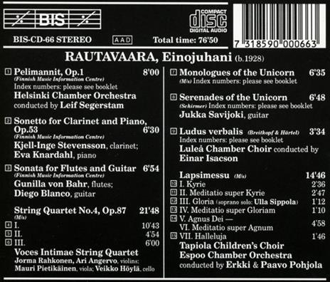 Chamber Music - CD Audio di Einojuhani Rautavaara - 2