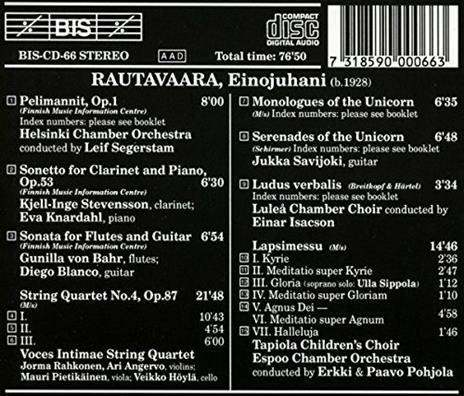 Chamber Music - CD Audio di Einojuhani Rautavaara - 3