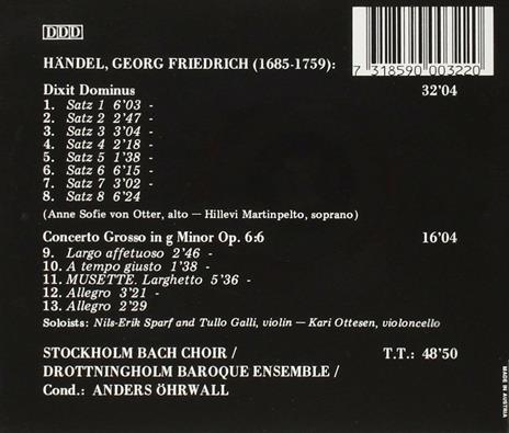 Dixit Dominus - Concerto grosso in Sol minore - CD Audio di Georg Friedrich Händel - 2
