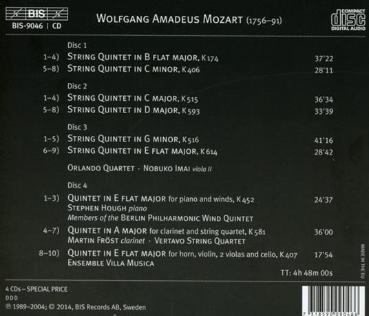 Quintets - CD Audio di Wolfgang Amadeus Mozart - 2