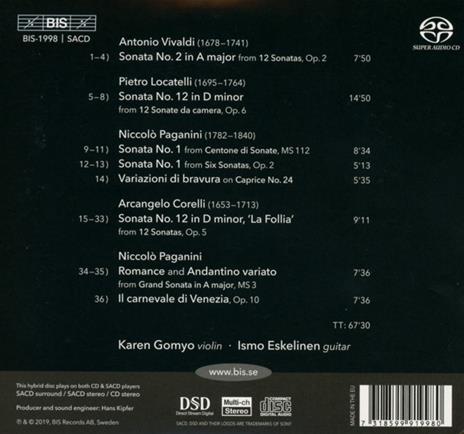 Carnival - SuperAudio CD ibrido di Arcangelo Corelli,Niccolò Paganini,Antonio Vivaldi,Ismo Eskelinen,Karen Gomyo - 2
