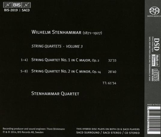Quartetti per Archi - SuperAudio CD di Karl Wilhelm Eugen Stenhammar - 2