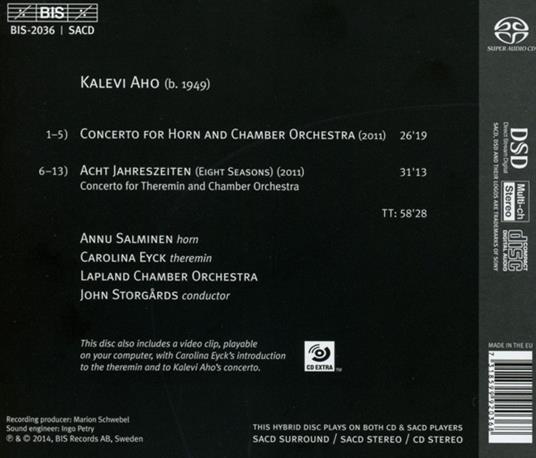 Theremin Concerto / Horn Concerto - SuperAudio CD di Kalevi Aho - 2