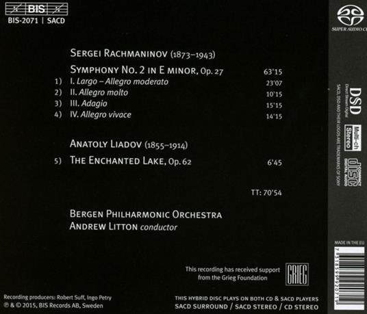 Symphony No.2 - The Enchanted Lake - CD Audio di Sergei Rachmaninov,Anatole Liadov - 2