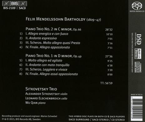 Trii con Pianoforte - SuperAudio CD di Felix Mendelssohn-Bartholdy - 2