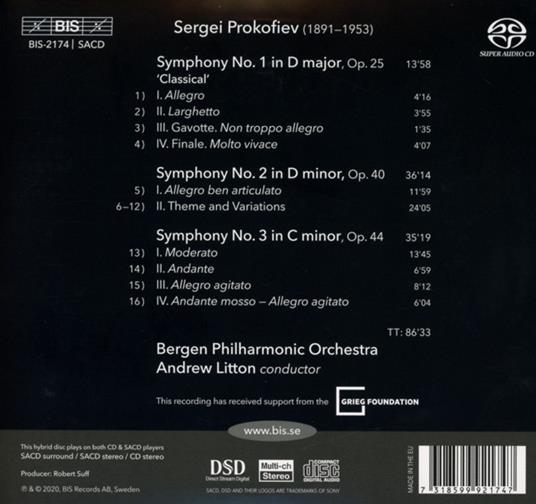 Symphonies 1-3 - CD Audio di Sergei Prokofiev - 2