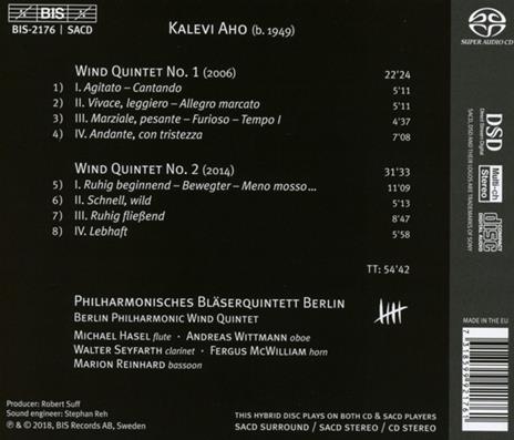 Quintetti per fiati n.1, n.2 - SuperAudio CD di Kalevi Aho - 2