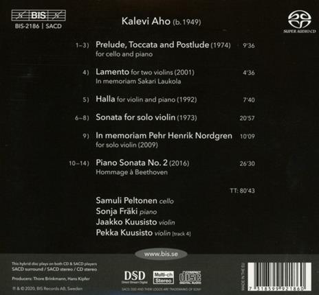 Chamber Music - SuperAudio CD di Kalevi Aho - 3