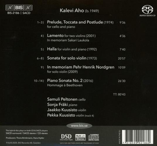 Chamber Music - SuperAudio CD di Kalevi Aho - 3