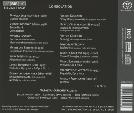 Consolation - CD Audio di Natalya Pasichnyk - 2