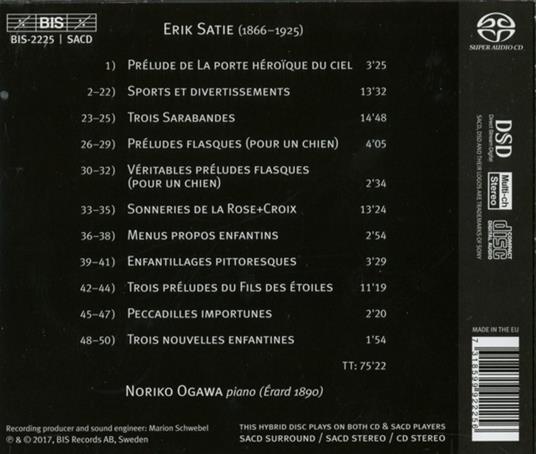 Musica per Pianoforte - SuperAudio CD di Erik Satie - 2