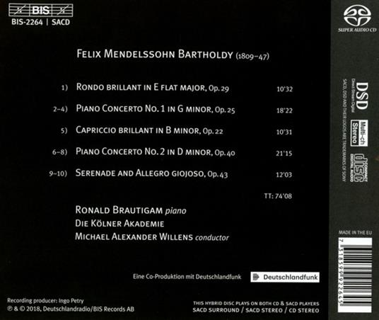 Concerti per pianoforte - SuperAudio CD di Felix Mendelssohn-Bartholdy - 2