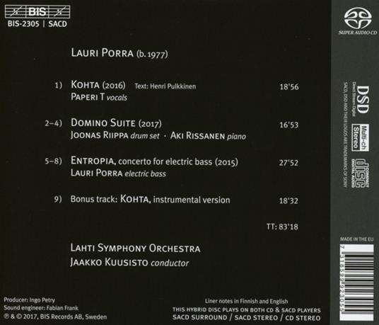 Entropia - SuperAudio CD di Lauri Porra - 2