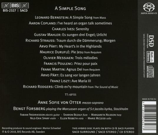 A Simple Song - SuperAudio CD di Anne Sofie von Otter - 2
