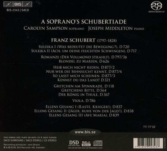 A Soprano's Schubertiade - SuperAudio CD di Franz Schubert,Carolyn Sampson - 2