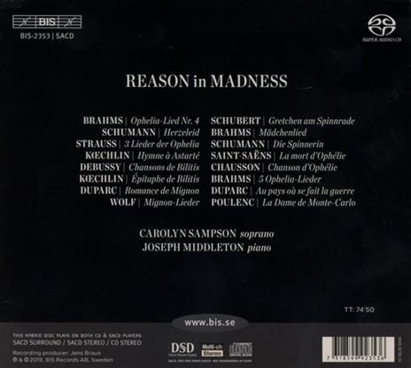 Reason in Madness - SuperAudio CD di Carolyn Sampson - 2