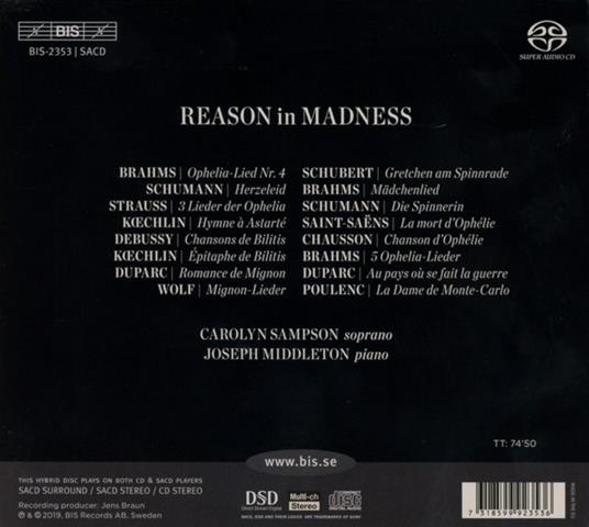 Reason in Madness - SuperAudio CD di Carolyn Sampson - 2