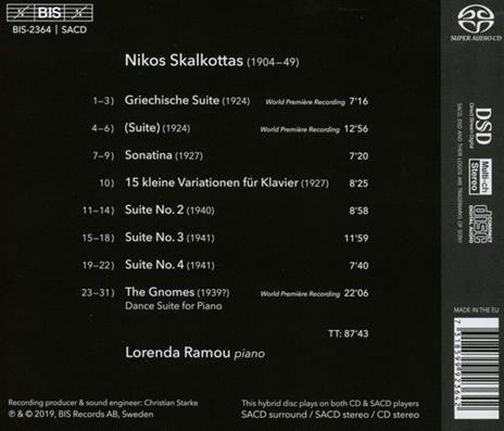 From Berlin to Athens. Musica per pianoforte - SuperAudio CD di Nikos Skalkottas,Lorenda Ramou - 2