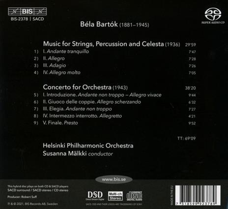 Concerto for Orchestra - SuperAudio CD di Bela Bartok,Helsinki Philharmonic Orchestra - 2
