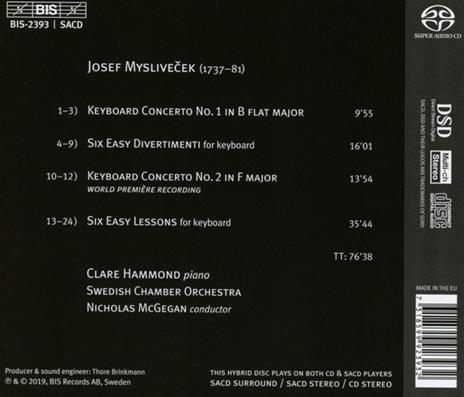 Musica per strumenti a tastiera completa - SuperAudio CD di Josef Myslivecek - 2