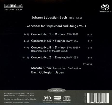 Musica per clavicembalo e archi - SuperAudio CD di Johann Sebastian Bach,Masaaki Suzuki - 2