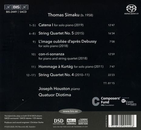 Con-ri-sonanza - Chamber works by Thomas Simaku - SuperAudio CD di Thomas Simaku,Quatuor Diotima - 2