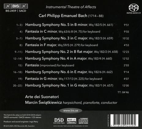 Instrumental Theatre Of Affects - CD Audio di Carl Philipp Emanuel Bach,Arte dei Suonatori - 2
