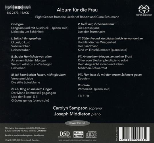 Album fur die Frau - SuperAudio CD di Robert Schumann,Carolyn Sampson - 2