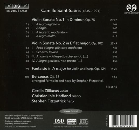 Sonates pour Violon et Piano - CD Audio di Camille Saint-Saëns,Cecilia Zilliacus - 2