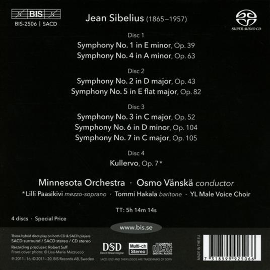 Seven Symphonies & Kullervo - CD Audio di Jean Sibelius - 2