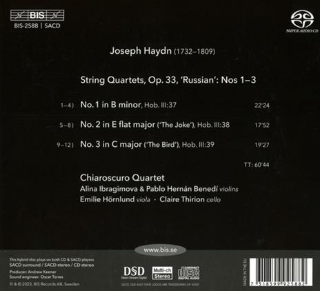 String Quartets Op.33 N. 1-3 - SuperAudio CD di Franz Joseph Haydn - 2