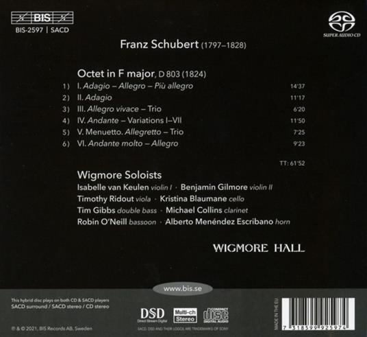 Octet - SuperAudio CD di Franz Schubert,Wigmore Soloists - 2