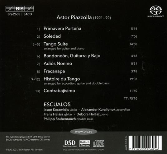 Piazzola - Escualo5 - CD Audio di Escualo5 - 2