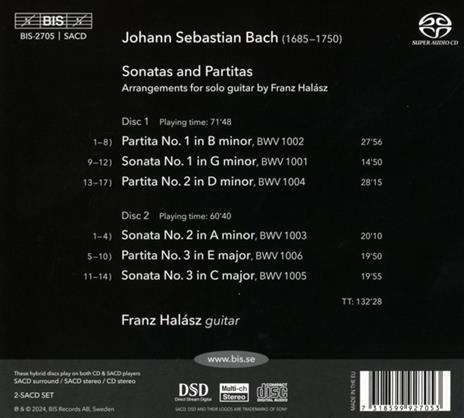 Sonatas And Partitas (Arr. For Guitar) - CD Audio di Johann Sebastian Bach,Franz Halasz - 2