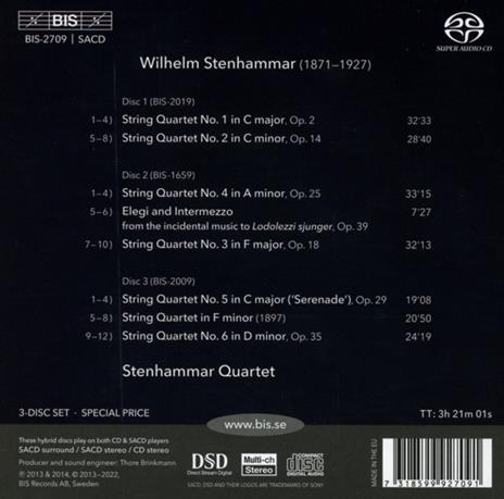 String Quartets - CD Audio di Karl Wilhelm Eugen Stenhammar,Stenhammar Quartet - 2