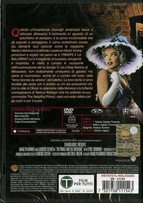 Il principe e la ballerina di Laurence Olivier - DVD - 2